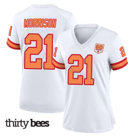 Benjamin Morrison ＃21 Tampa Bay Buccaneers Women's Game White '76 50th Season Jersey