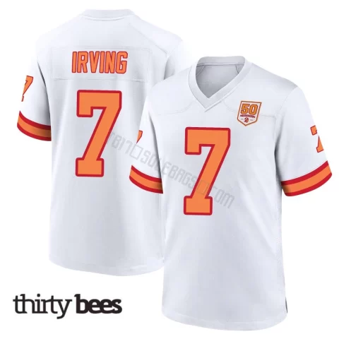 Bucky Irving ＃7 Tampa Bay Buccaneers Men's Game White '76 50th Season Jersey