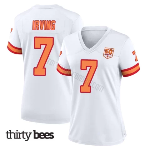 Bucky Irving ＃7 Tampa Bay Buccaneers Women's Game White '76 50th Season Jersey