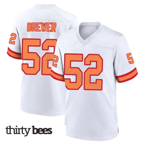 C.J. Brewer ＃52 Tampa Bay Buccaneers Youth Game White '76 Jersey