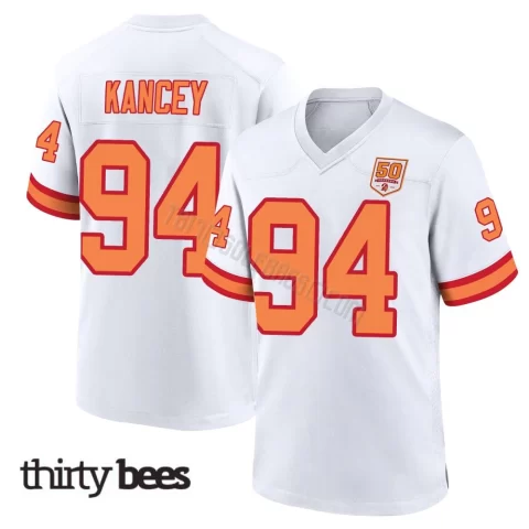 Calijah Kancey ＃94 Tampa Bay Buccaneers Youth Game White '76 50th Season Jersey
