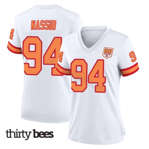 Carl Nassib ＃94 Tampa Bay Buccaneers Women's Game White '76 50th Season Jersey