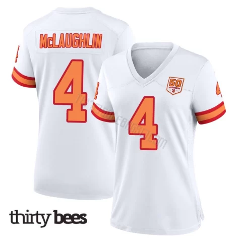 Chase McLaughlin ＃4 Tampa Bay Buccaneers Women's Game White '76 50th Season Jersey