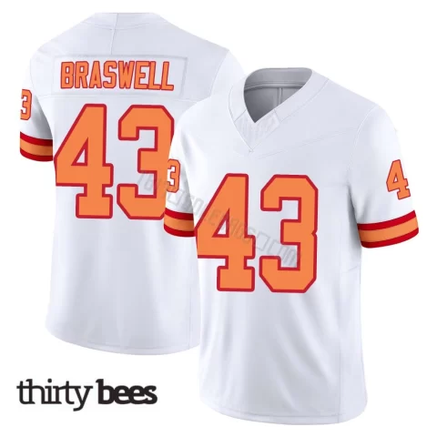 Chris Braswell ＃43 Tampa Bay Buccaneers Youth Limited White '76 Vapor F.U.S.E. Jersey