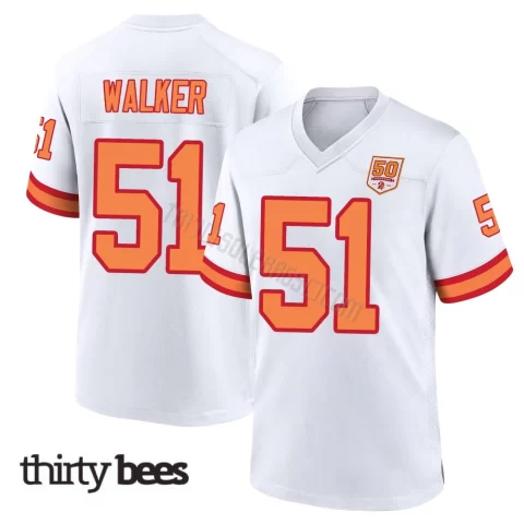 David Walker ＃51 Tampa Bay Buccaneers Men's Game White '76 50th Season Jersey