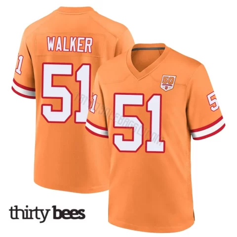 David Walker ＃51 Tampa Bay Buccaneers Youth Game Cream sicle 50th Season Jersey