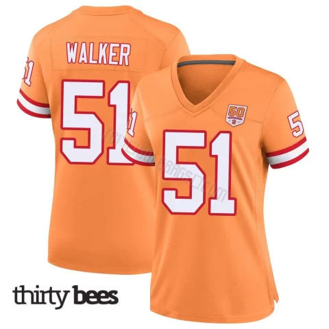 David Walker ＃51 Tampa Bay Buccaneers Women's Game Cream sicle 50th Season Jersey