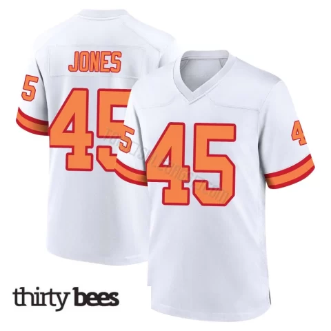 Deion Jones ＃45 Tampa Bay Buccaneers Youth Game White '76 Jersey