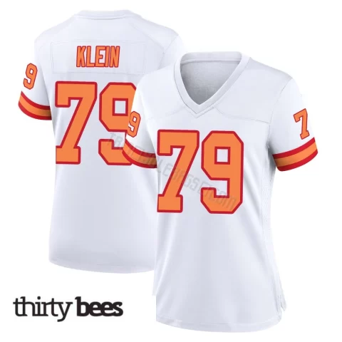 Elijah Klein ＃79 Tampa Bay Buccaneers Women's Game White '76 Jersey