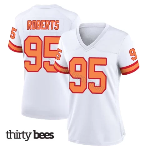 Elijah Roberts ＃95 Tampa Bay Buccaneers Women's Game White '76 Jersey