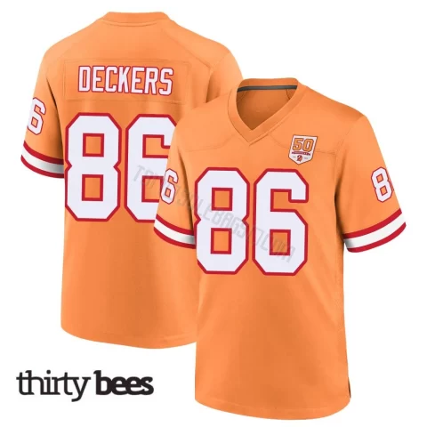 Evan Deckers ＃86 Tampa Bay Buccaneers Men's Game Cream sicle 50th Season Jersey