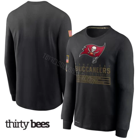 Tampa Bay Buccaneers Men's Black 2020 Salute to Service Sideline Performance Long Sleeve T-Shirt