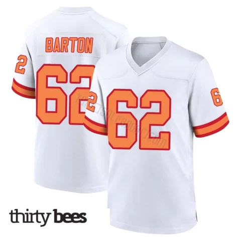 Graham Barton ＃62 Tampa Bay Buccaneers Men's Game White '76 Jersey