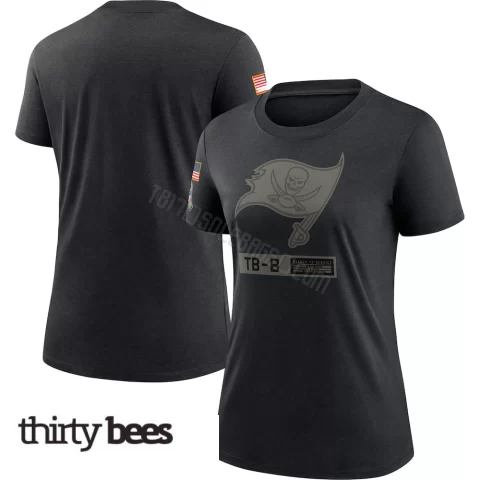 Tampa Bay Buccaneers Women's Black 2020 Salute To Service Performance T-Shirt