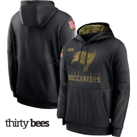 Tampa Bay Buccaneers Men's Black 2020 Salute to Service Sideline Performance Pullover Hoodie