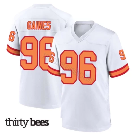 Greg Gaines ＃96 Tampa Bay Buccaneers Youth Game White '76 Jersey