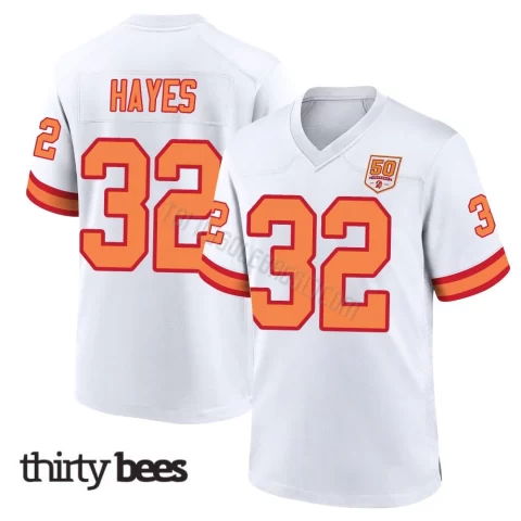 Josh Hayes ＃32 Tampa Bay Buccaneers Youth Game White '76 50th Season Jersey