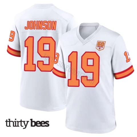 Kameron Johnson ＃19 Tampa Bay Buccaneers Men's Game White '76 50th Season Jersey