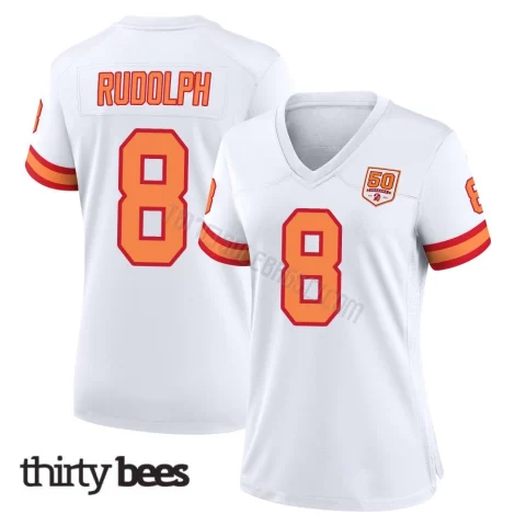 Kyle Rudolph ＃8 Tampa Bay Buccaneers Women's Game White '76 50th Season Jersey