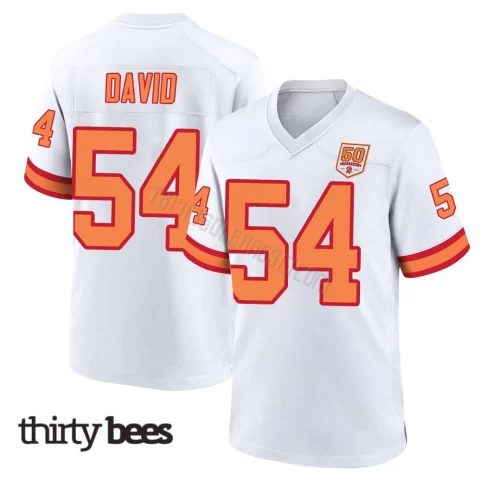 Lavonte David ＃54 Tampa Bay Buccaneers Men's Game White '76 50th Season Jersey