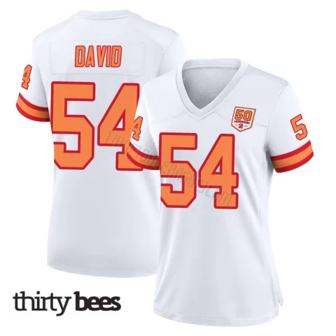 Lavonte David ＃54 Tampa Bay Buccaneers Women's Game White '76 50th Season Jersey