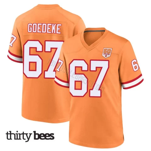 Luke Goedeke ＃67 Tampa Bay Buccaneers Men's Game Cream sicle 50th Season Jersey