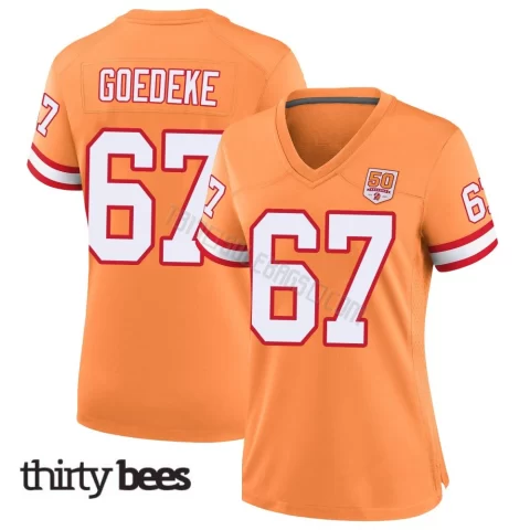 Luke Goedeke ＃67 Tampa Bay Buccaneers Women's Game Cream sicle 50th Season Jersey