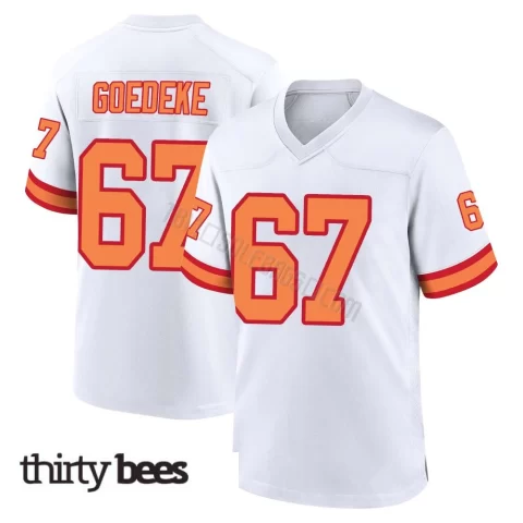 Luke Goedeke ＃67 Tampa Bay Buccaneers Youth Game White '76 Jersey