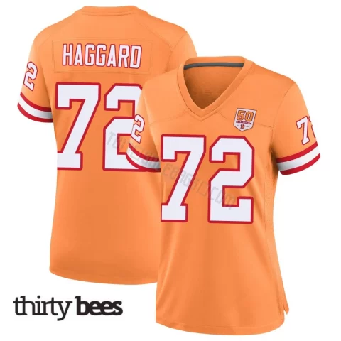 Luke Haggard ＃72 Tampa Bay Buccaneers Women's Game Cream sicle 50th Season Jersey