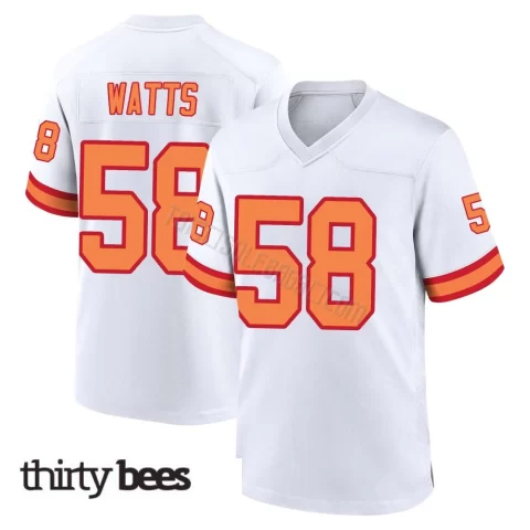 Markees Watts ＃58 Tampa Bay Buccaneers Youth Game White '76 Jersey