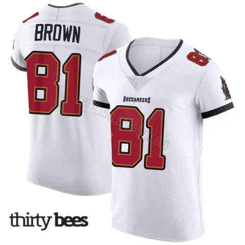 Antonio Brown ＃81 Tampa Bay Buccaneers Men's Elite White Vapor Jersey