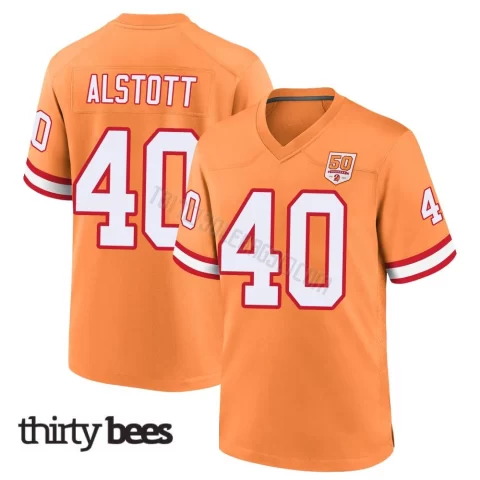 Mike Alstott ＃40 Tampa Bay Buccaneers Men's Game Cream sicle 50th Season Jersey