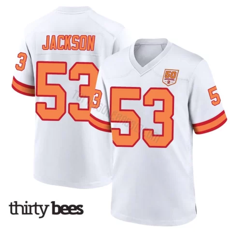 Nick Jackson ＃53 Tampa Bay Buccaneers Men's Game White '76 50th Season Jersey