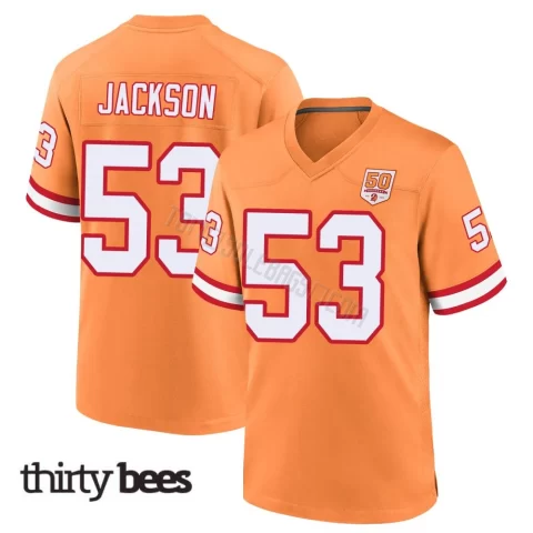Nick Jackson ＃53 Tampa Bay Buccaneers Men's Game Cream sicle 50th Season Jersey