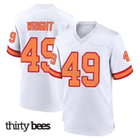 Owen Wright ＃49 Tampa Bay Buccaneers Men's Game White '76 Jersey