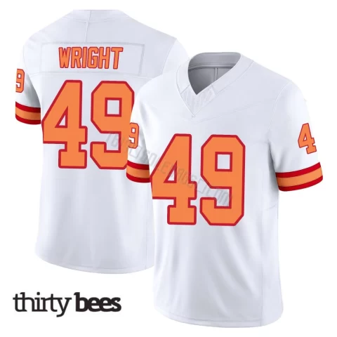 Owen Wright ＃49 Tampa Bay Buccaneers Men's Limited White '76 Vapor F.U.S.E. Jersey