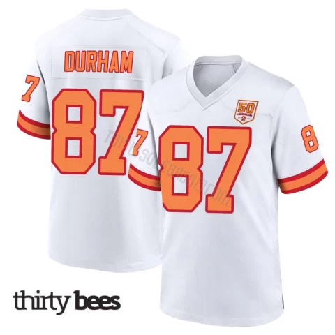 Payne Durham ＃87 Tampa Bay Buccaneers Men's Game White '76 50th Season Jersey