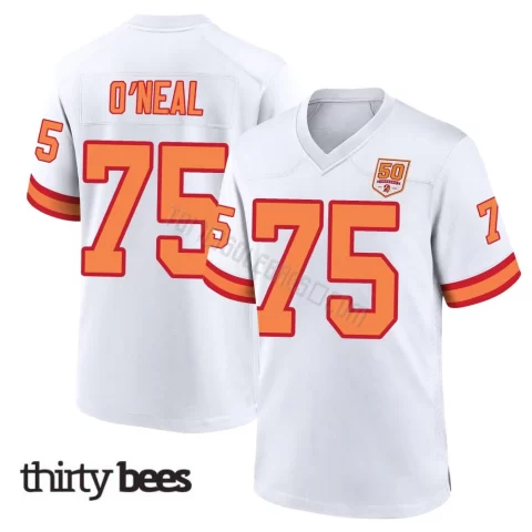 Raiqwon O'Neal ＃75 Tampa Bay Buccaneers Men's Game White '76 50th Season Jersey