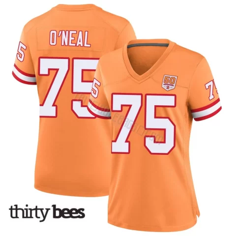 Raiqwon O'Neal ＃75 Tampa Bay Buccaneers Women's Game Cream sicle 50th Season Jersey