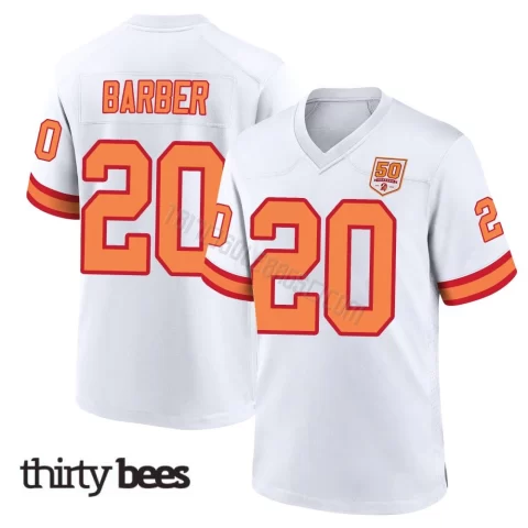Ronde Barber ＃20 Tampa Bay Buccaneers Youth Game White '76 50th Season Jersey