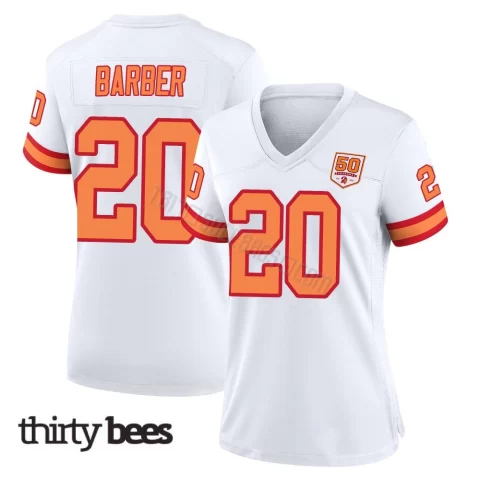 Ronde Barber ＃20 Tampa Bay Buccaneers Women's Game White '76 50th Season Jersey