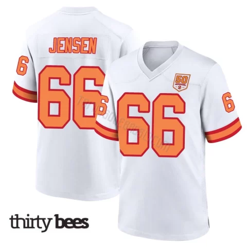 Ryan Jensen ＃66 Tampa Bay Buccaneers Men's Game White '76 50th Season Jersey