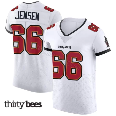 Ryan Jensen ＃66 Tampa Bay Buccaneers Men's Elite White Vapor Jersey