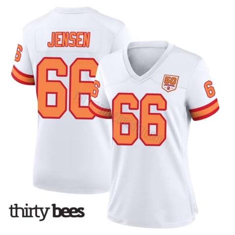 Ryan Jensen ＃66 Tampa Bay Buccaneers Women's Game White '76 50th Season Jersey