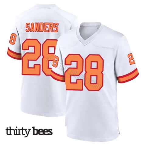Shilo Sanders ＃28 Tampa Bay Buccaneers Men's Game White '76 Jersey