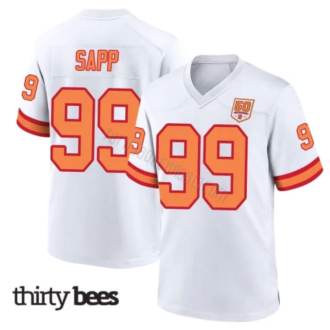 Warren Sapp ＃99 Tampa Bay Buccaneers Youth Game White '76 50th Season Jersey