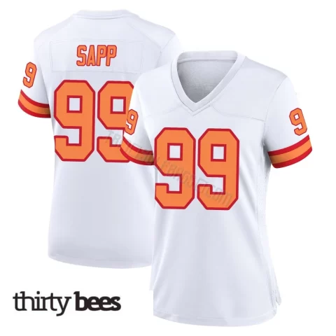 Warren Sapp ＃99 Tampa Bay Buccaneers Women's Game White '76 Jersey