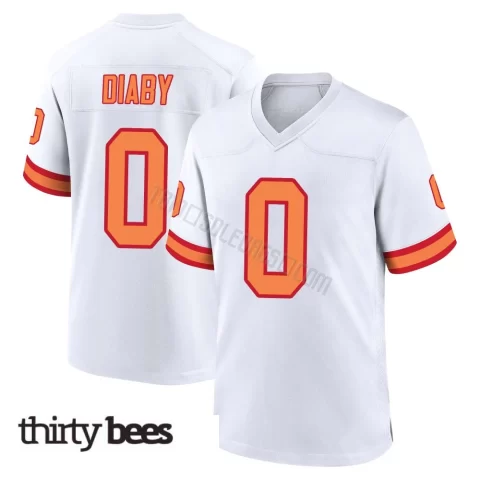 Yaya Diaby ＃0 Tampa Bay Buccaneers Youth Game White '76 Jersey