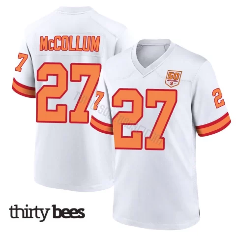 Zyon McCollum ＃27 Tampa Bay Buccaneers Youth Game White '76 50th Season Jersey