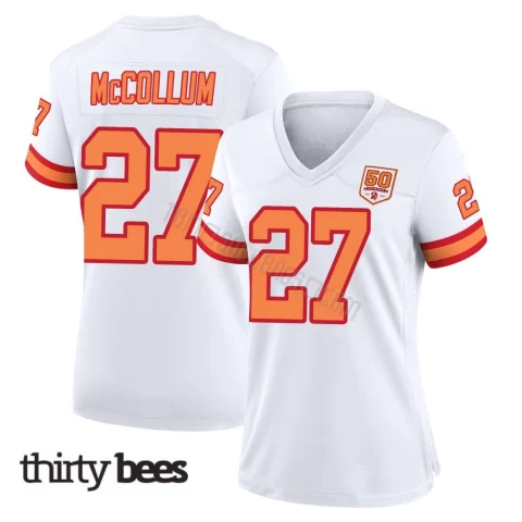 Zyon McCollum ＃27 Tampa Bay Buccaneers Women's Game White '76 50th Season Jersey